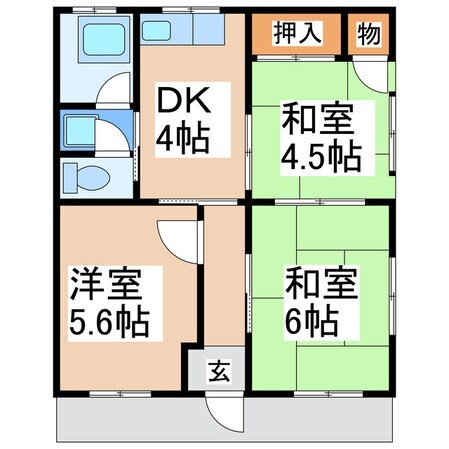 コーポタムラの物件間取画像